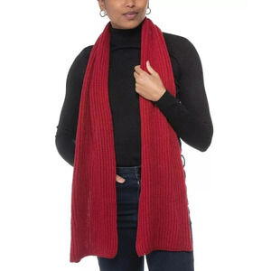 Style & Co Women's Solid Shine Ribbed Red Scarf O/S (MSRP $30)
